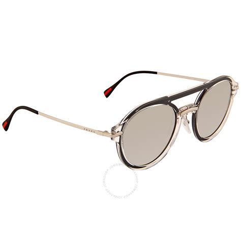 prada ps05ts|Prada Grey Round Sunglasses PR PS05TS 1KP4Q1 51 .